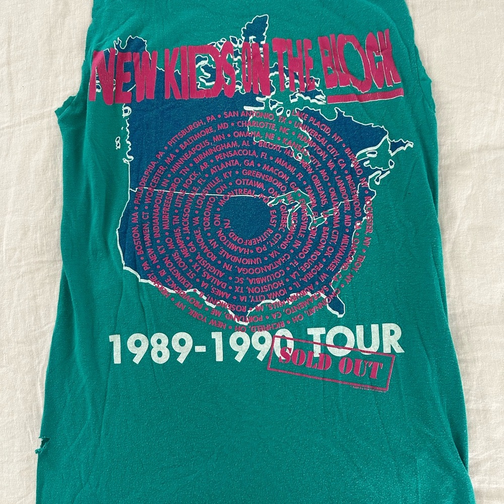 Teal Graphic NKOTB real vintage tee tour shirt New Kids on the Block